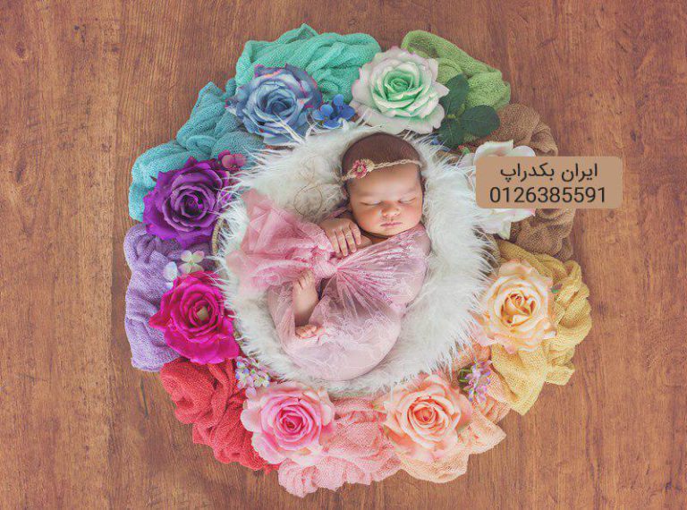 بک دراپ نوزاد رز های رنگارنگ عکاسی کد IBD-1550
