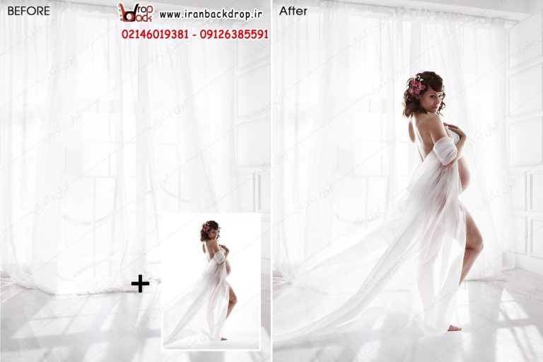 مجموعه بک گراند عکاسی عروس و بارداری بک لایت،پنجره سفید کد IBD-2316
