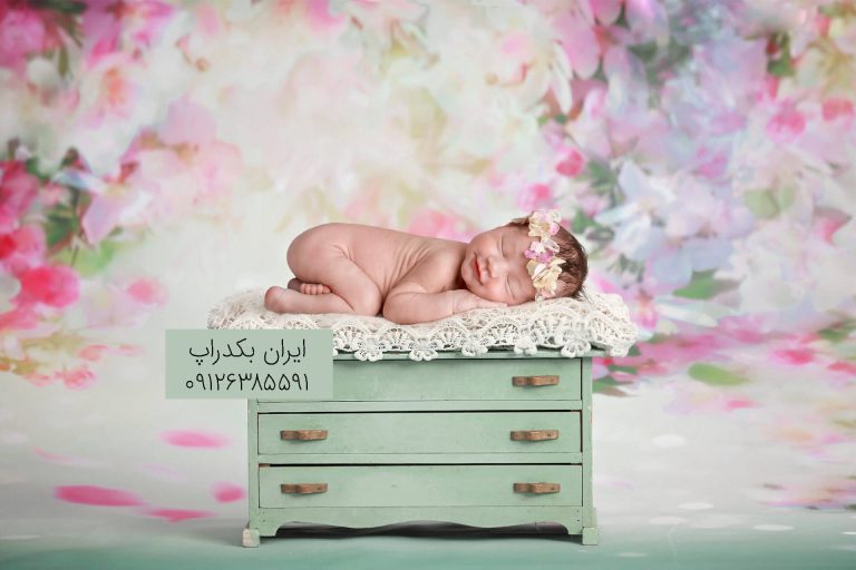 بک دراپ سبز نوزاد و کودک عکاسی کد IBD-2371