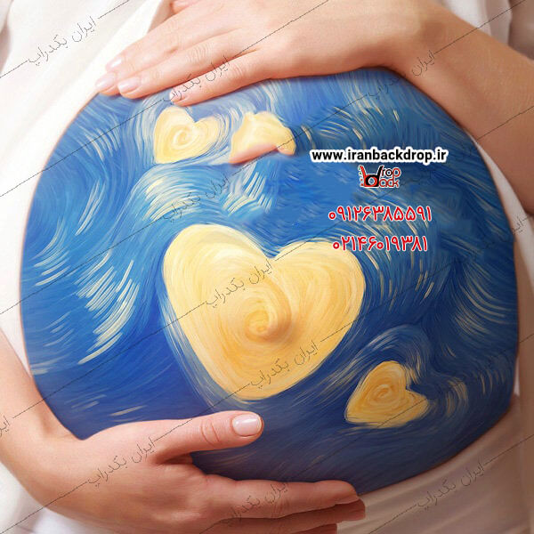 پی اس دی طراحی روی شکم بارداری شب پرستاره کد IBD-2876