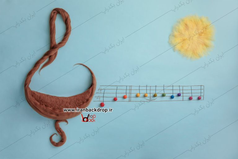 بک دراپ عکاسی نوزاد تم پارچه ای موسیقی، آفتاب کد IBD-3567
