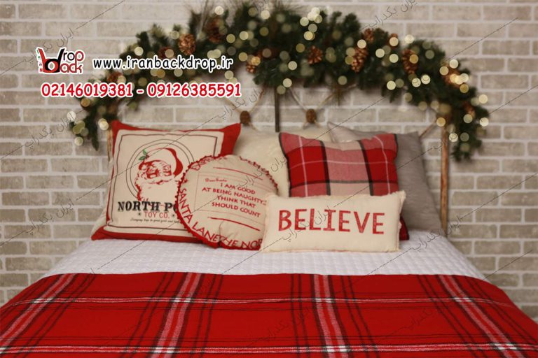 بک دراپ عکاسی کریسمس کودک و خانوادگی،مدل تخت خواب کد IBD-4580
