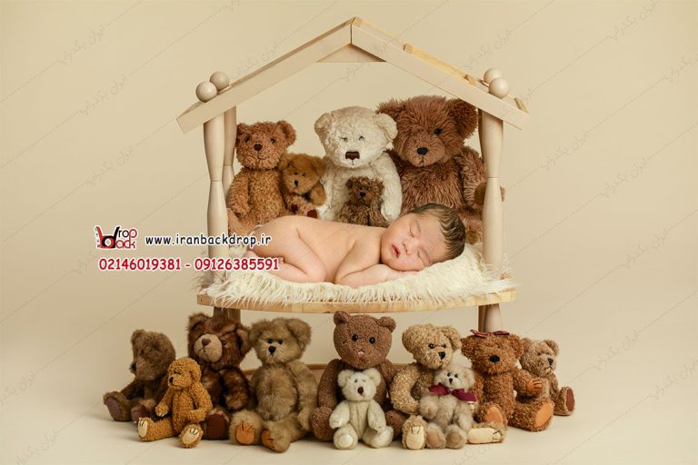 بک دراپ دانلودی نوزاد خرس های بامزه ولنتاین کد IBD-4601