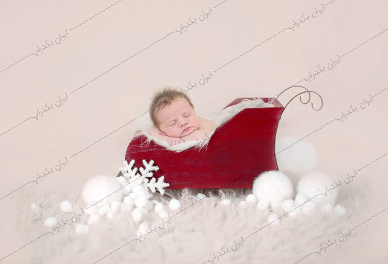 بک دراپ نوزاد سورتمه برفی و کریسمس IBD-4903