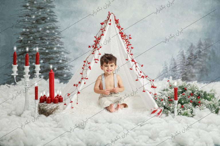 بک دراپ کودک و نوزاد برف و کریسمس کد IBD-5018