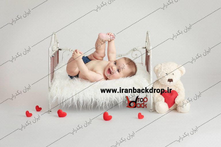 بک دراپ نوزاد و کودک تخت و خرس ولنتاین کد IBD-5430