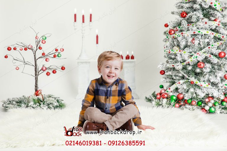 بک گراند دانلودی کریسمس فضای آتلیه خانوادگی، کودک کد IBD-5911