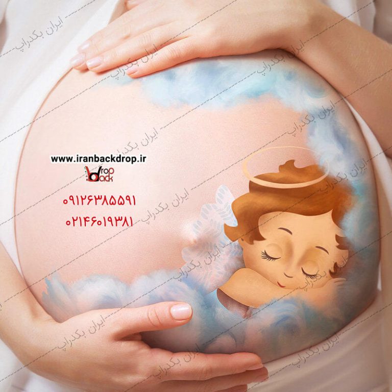 پی اس دی طرح روی شکم بارداری فرشته خوابیده کد IBD-6277