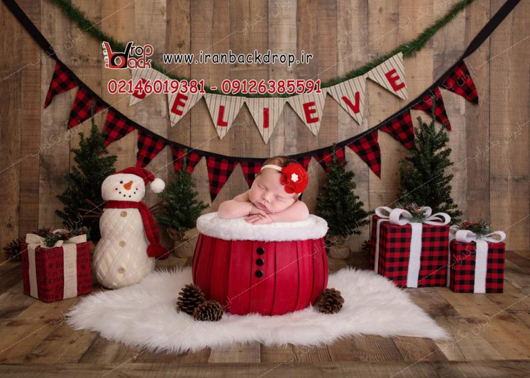 بک دراپ عکاسی کودک و نوزاد با دکور فوق العاده کریسمس کد IBD-6968