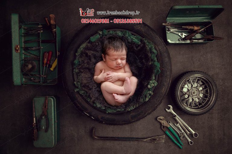 بک گراند دیجیتال عکاسی نوزادی پسرانه مکانیکی و ابزارها کد IBD-7697