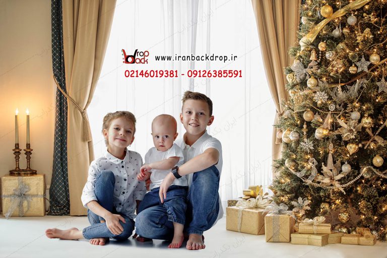 بک گراند عکاسی کریسمس خانوادگی، کودک و بزرگسال کد IBD-9545