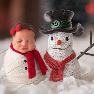 بک دراپ نوزاد آدم برفی و زمستانی