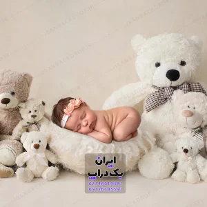 بک گراند عکاسی نوزادی خرسی تم عروسکی کد IBD-4166