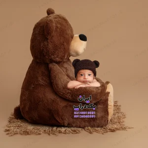 بک گراند دانلودی نوزادی تم خرس قهوه ای کد IBD-7345