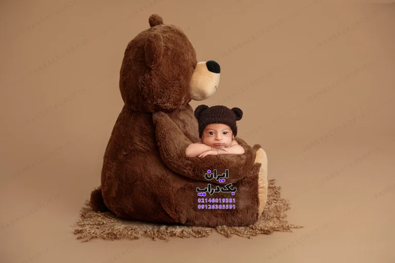 بک گراند دانلودی نوزادی تم خرس قهوه ای کد IBD-7345
