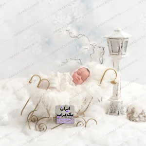 بک گراند نوزادی تم برف و زمستانی کد IBD-3407