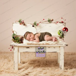 بک گراند عکاسی نوزادی کریسمسی دکور صندلی کد IBD-8436